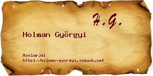Holman Györgyi névjegykártya